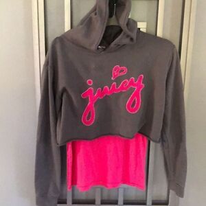 Juicy Couture Cropped hoodie and tank set size XL girls